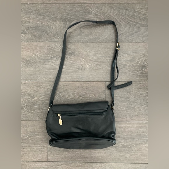 Etienne Aigner genuine leather bag crossbody tote handbag black designer - Picture 5 of 8